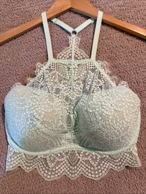 PINK Victoria's Secret Mint Lace High-Neck Bralette